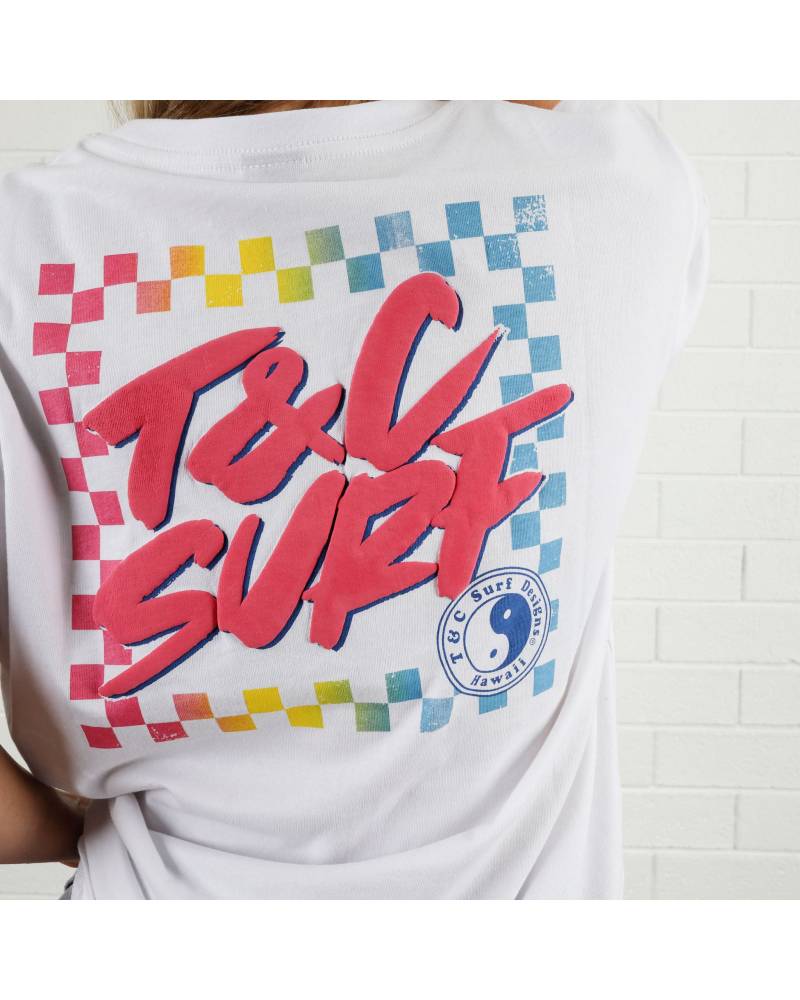 Border Check Tee - Puff - White