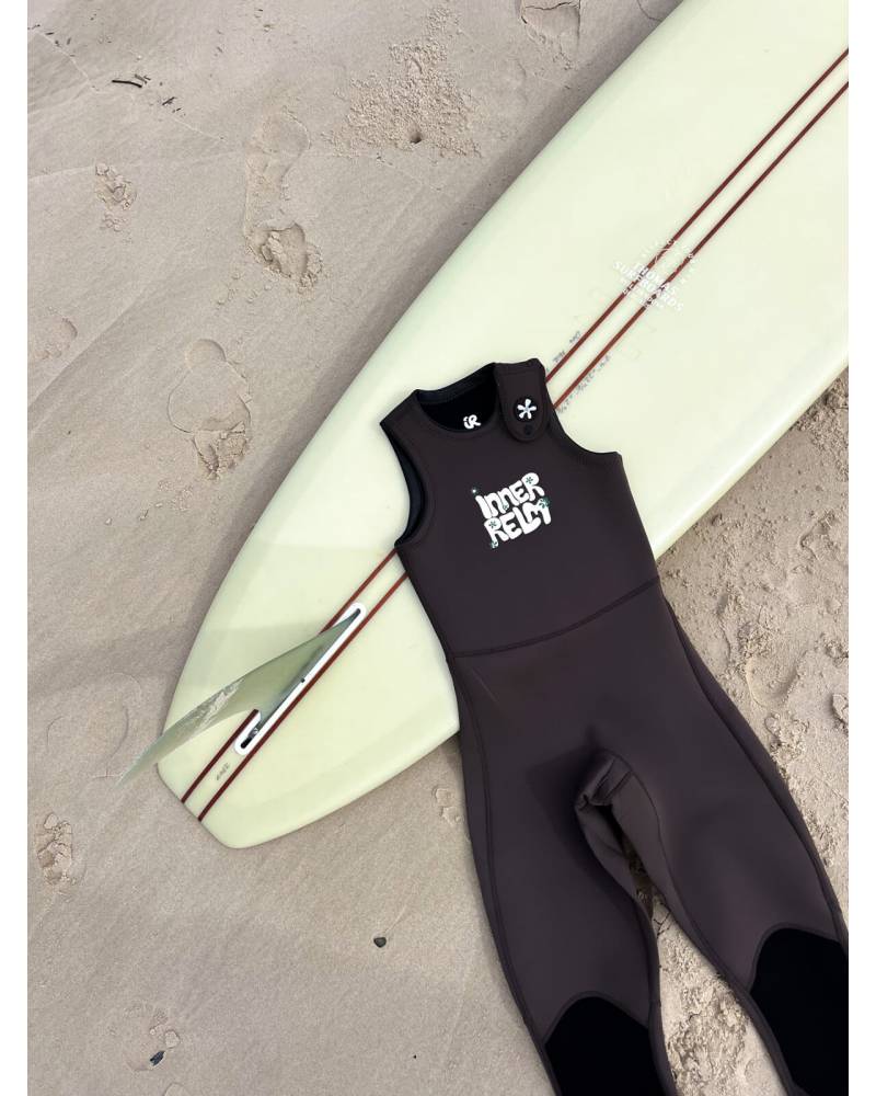 Wetsuit with surfboard