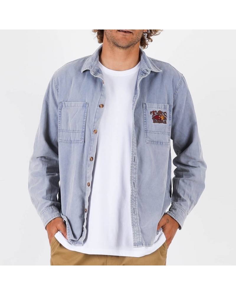 Dawn L/S Canvas Overshirt - Ocean