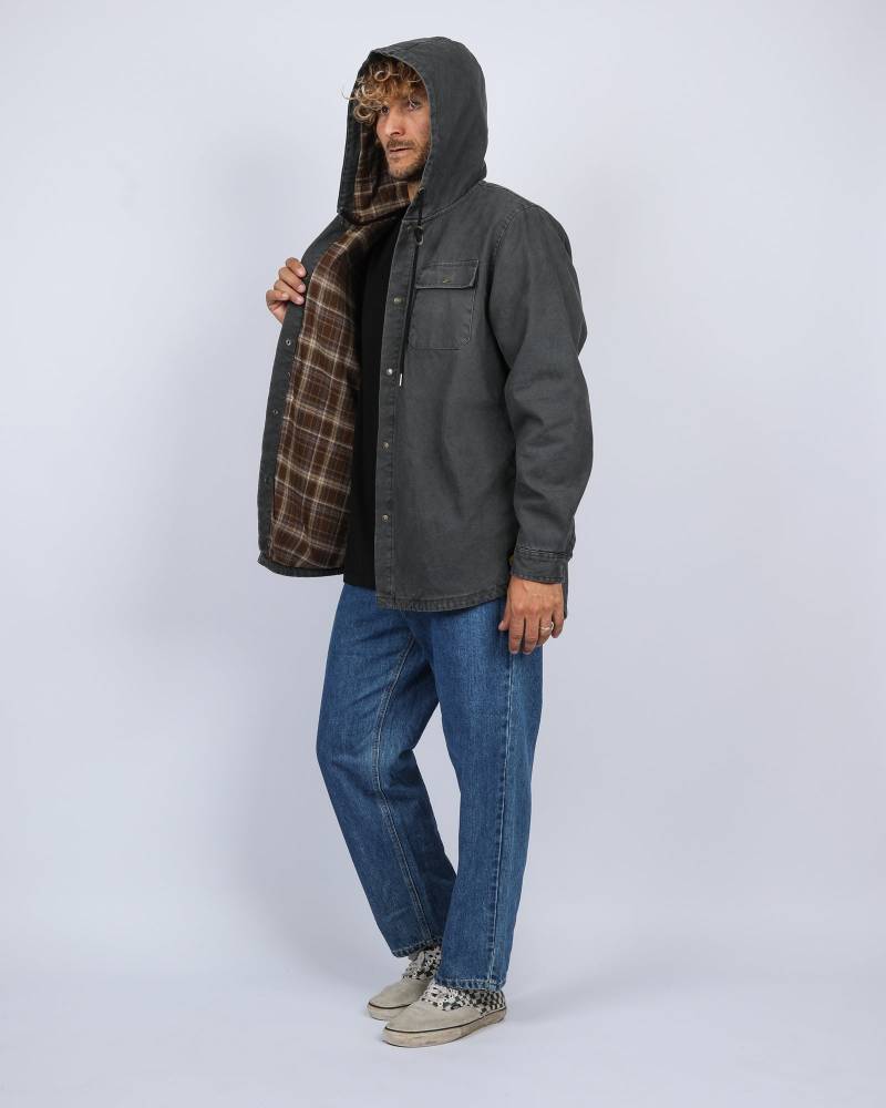 Kauai Hooded Canvas Jacket - Charcoal