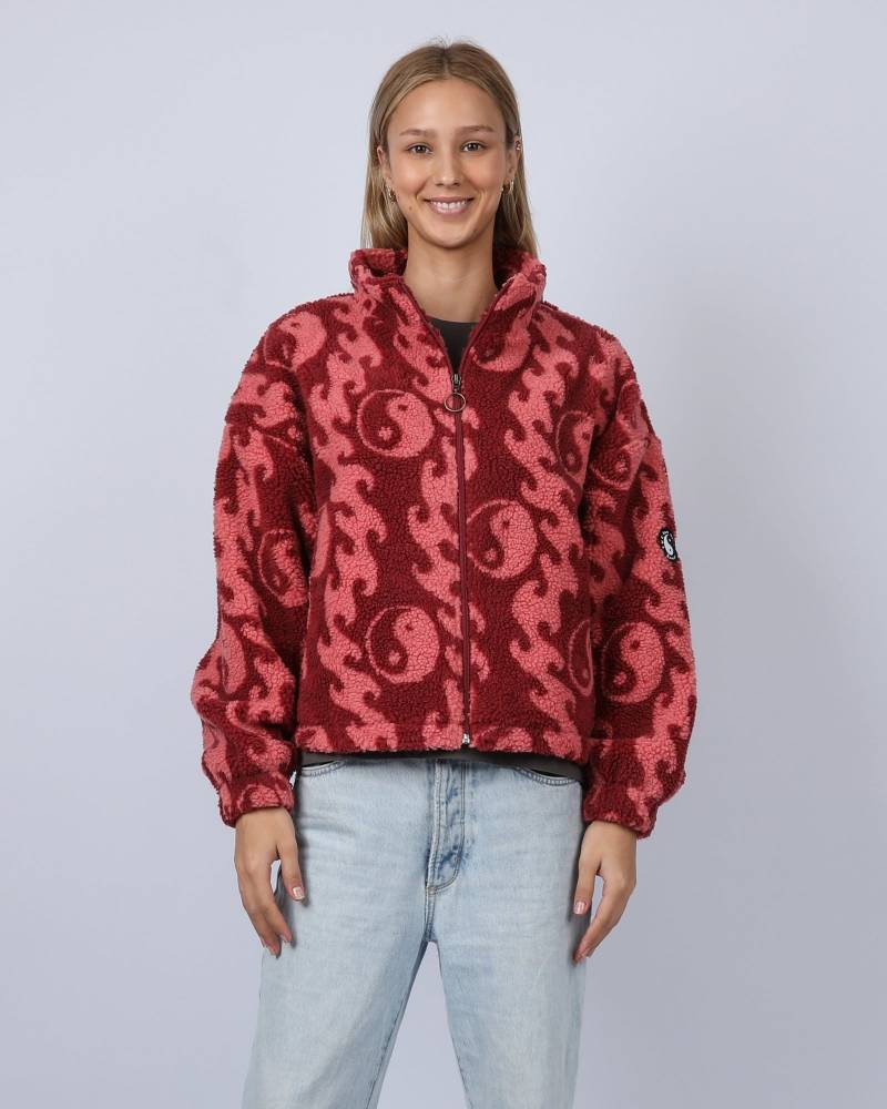 Wave Sherpa Fleece - Ruby
