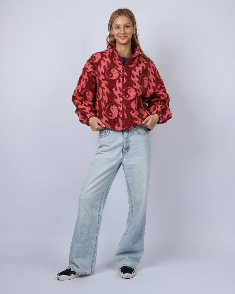Wave Sherpa Fleece - Ruby
