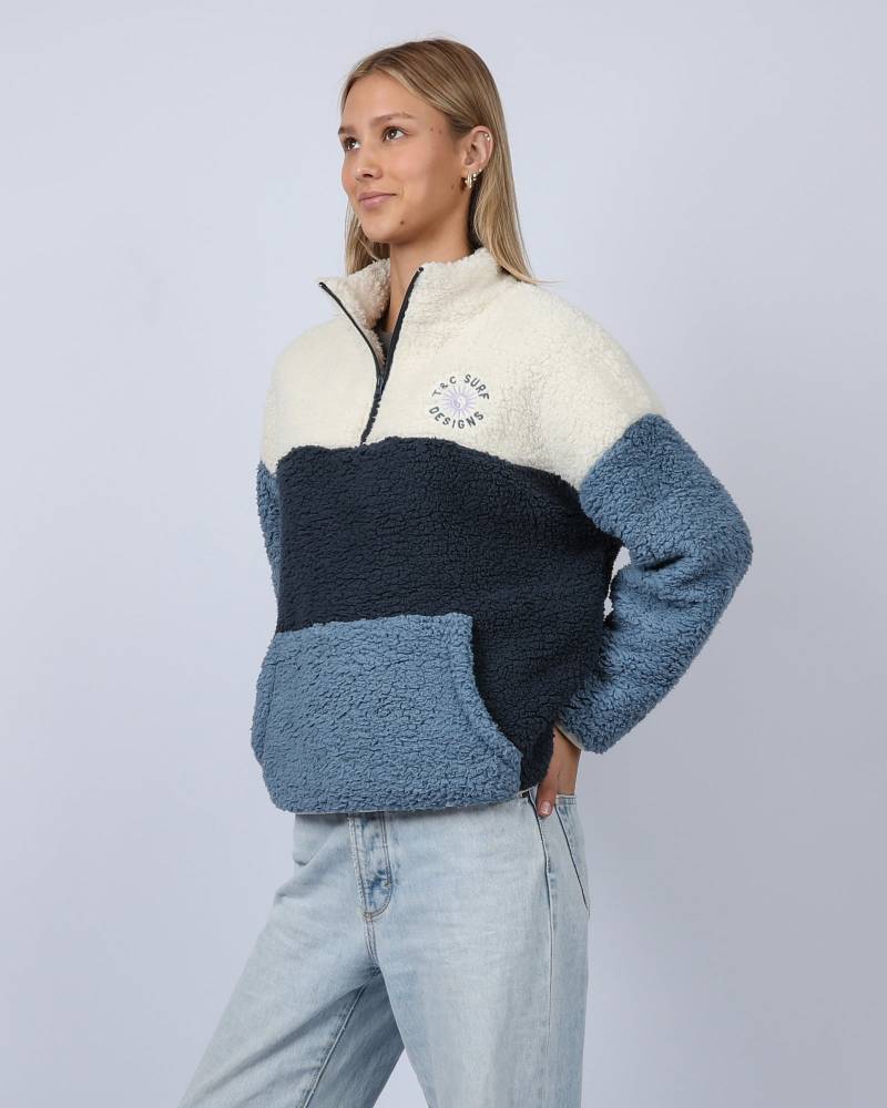 Blockout 1/4 Zip Sherpa - Blue