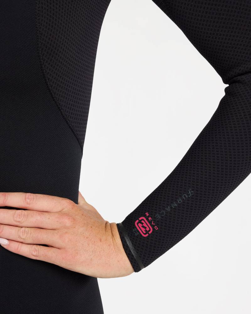 Detail of black springsuit