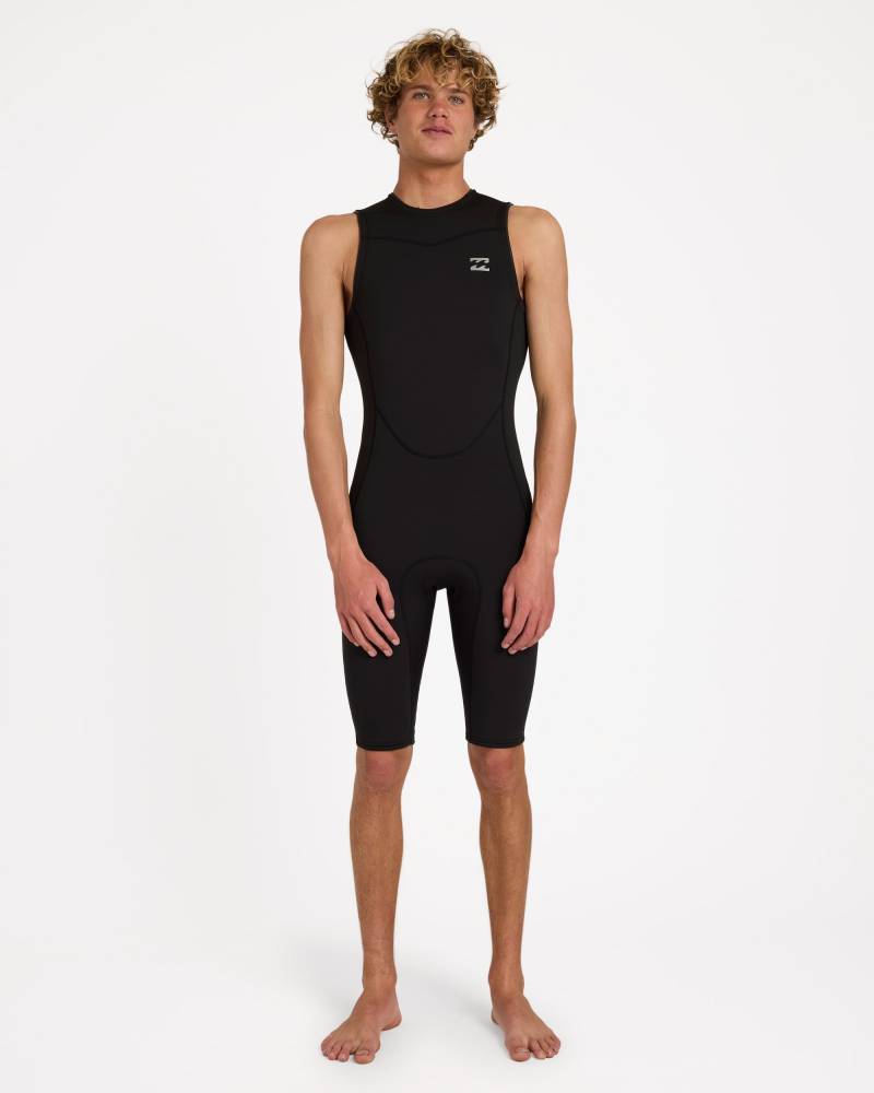 Close-up of black springsuit back