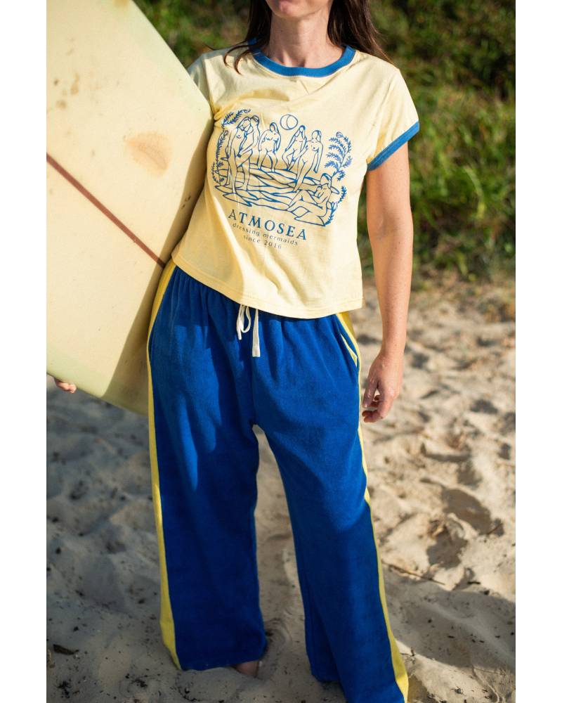 Après Surf Panel Pant in Blue & Yellow - Atmosea