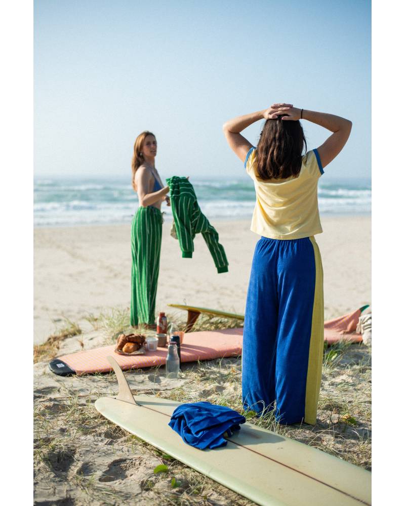Après Surf Panel Pant in Blue & Yellow - Atmosea