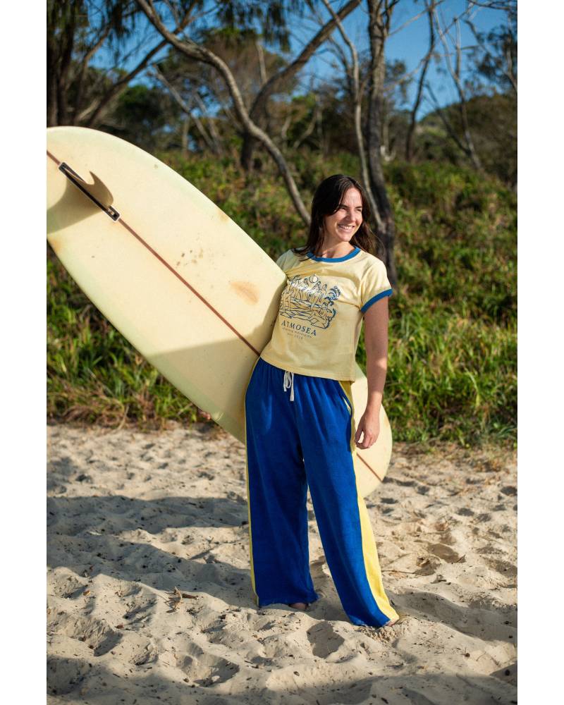 Après Surf Panel Pant in Blue & Yellow - Atmosea