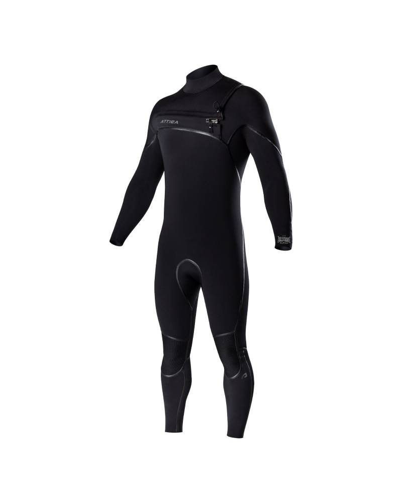 Attica Alpha Chest Zip 4/3 Steamer - Black / Silver front