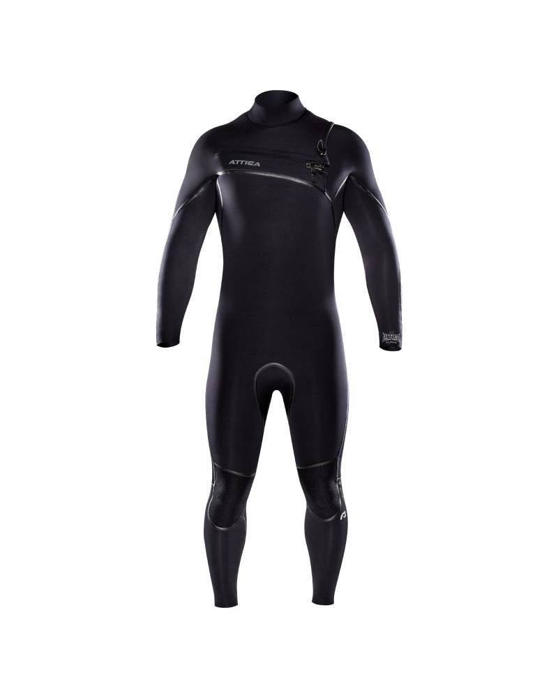 Attica Alpha Chest Zip 4/3 Steamer - Black / Silver front