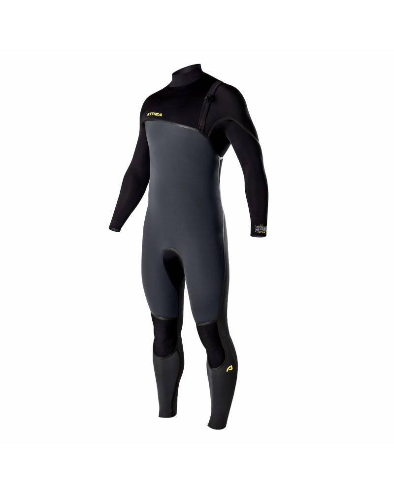 Attica Alpha 3/2 Zipperless Steamer - Graphite/Black/Yellow front