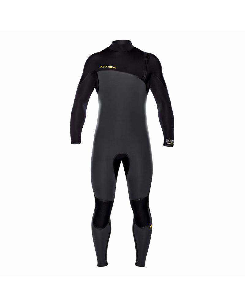 Attica Alpha 3/2 Zipperless Steamer - Graphite/Black/Yellow front