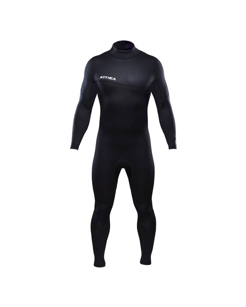 Attica Delta 3/2 Back Zip Steamer - Black front