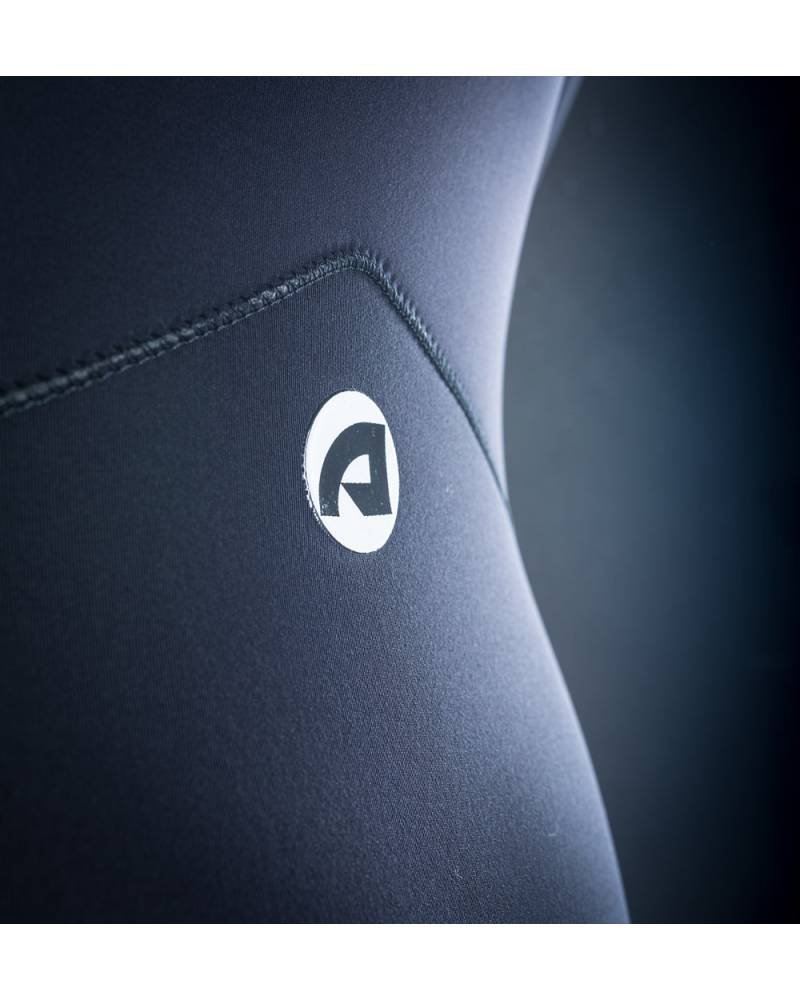 Attica Omega 2/2 L/S Chest Zip Spring Suit - Black/Silver logo