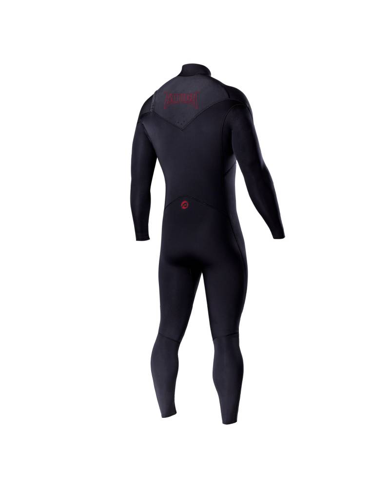 Attica Omega 3/2 Chest Zip Steamer - Black/Red back