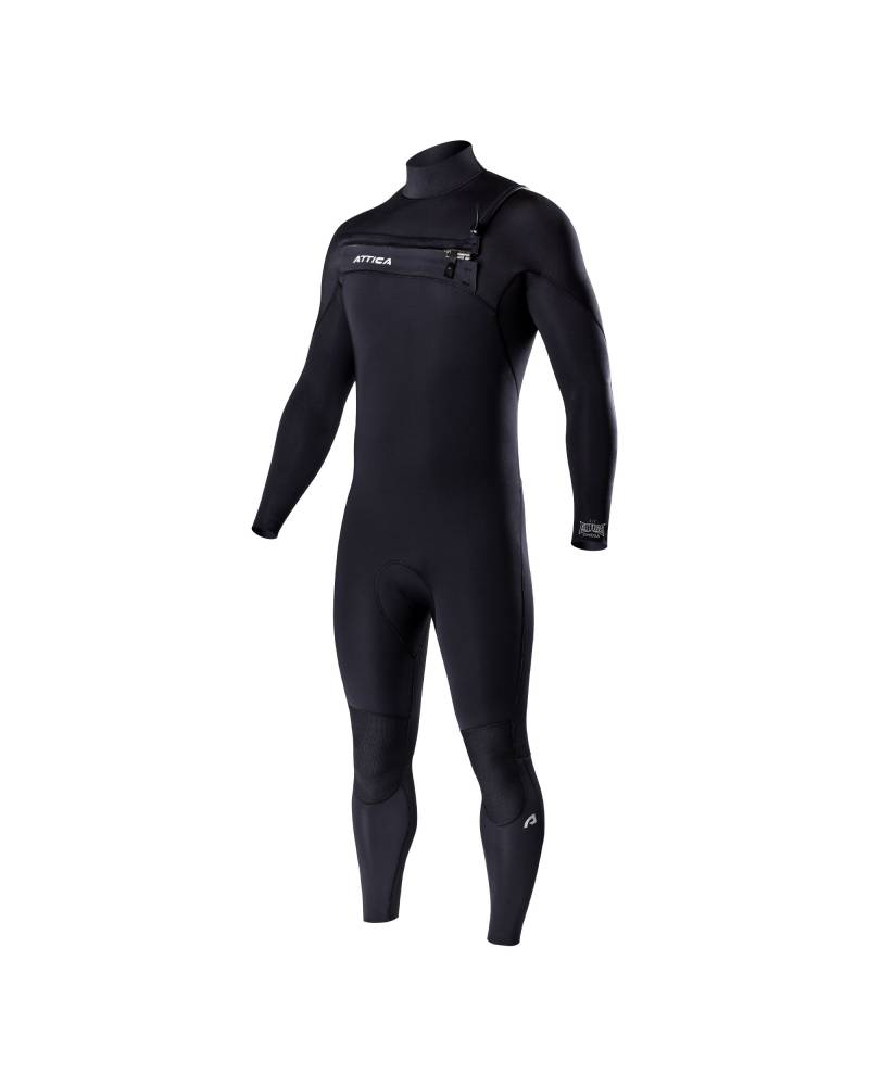 Attica Omega 3/2 Chest Zip Steamer - Black/White front