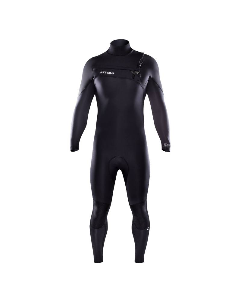Attica Omega 3/2 Chest Zip Steamer - Black/White front