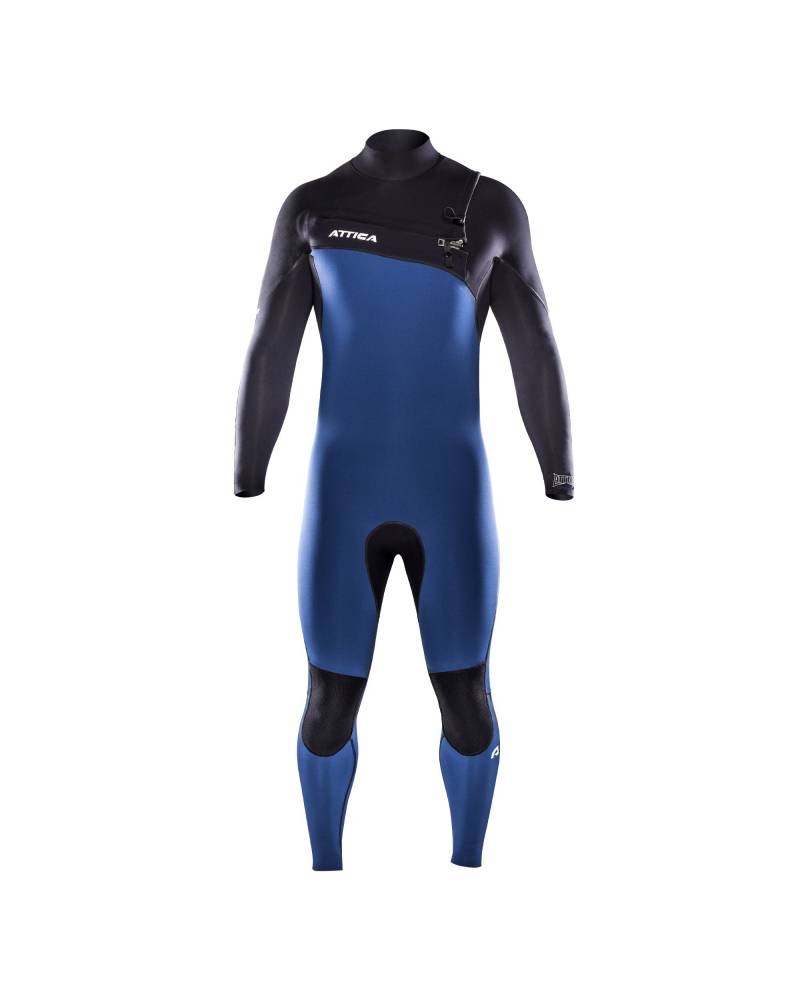 Attica Omega 3/2 Chest Zip Steamer - Iodine Blue/Black/White front