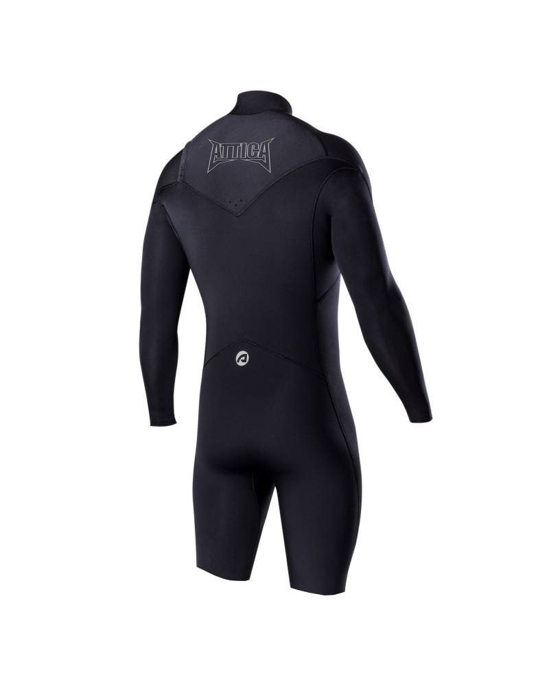 Attica Omega 2/2 L/S Chest Zip Spring Suit - Black/Silver back