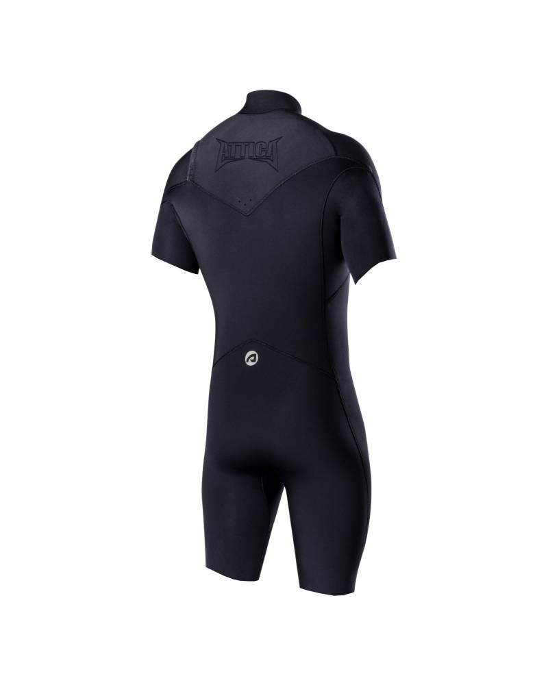 Attica Omega 2/2 S/S Chest Zip Spring Suit - Black/Silver back
