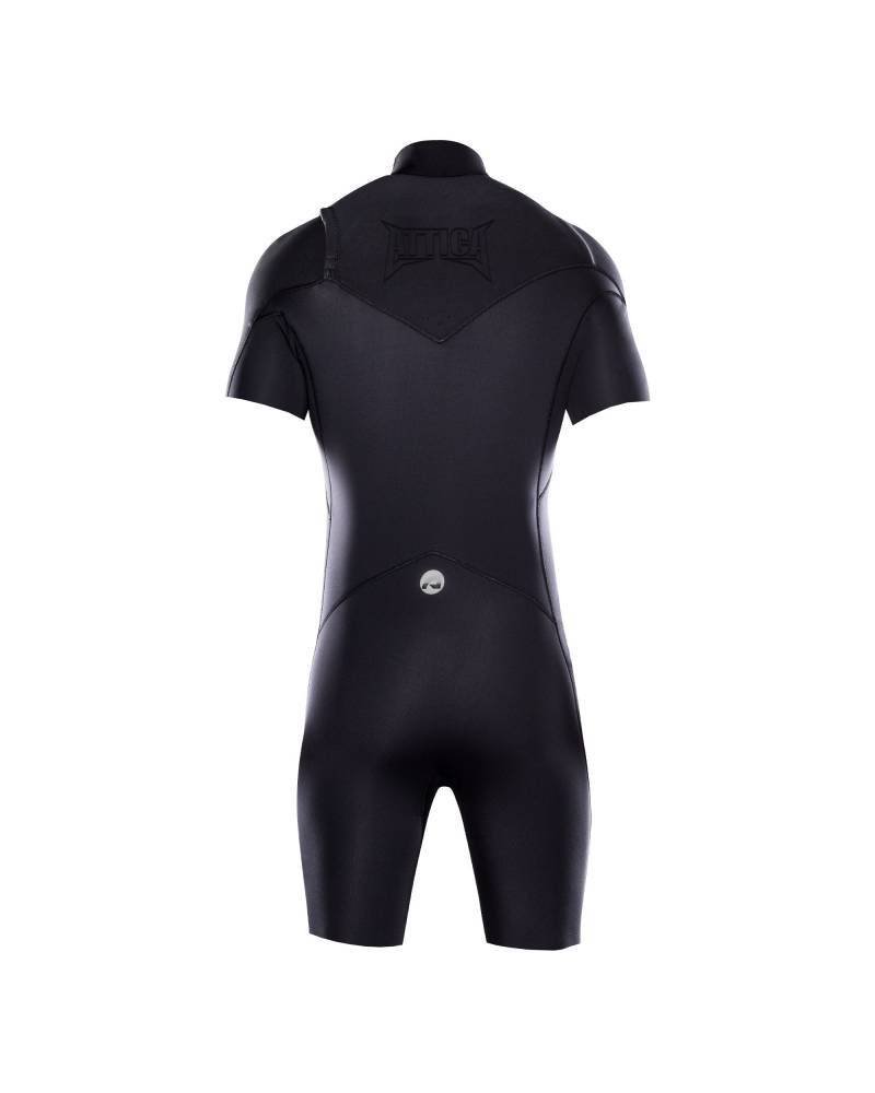 Attica Omega 2/2 S/S Chest Zip Spring Suit - Black/Silver back