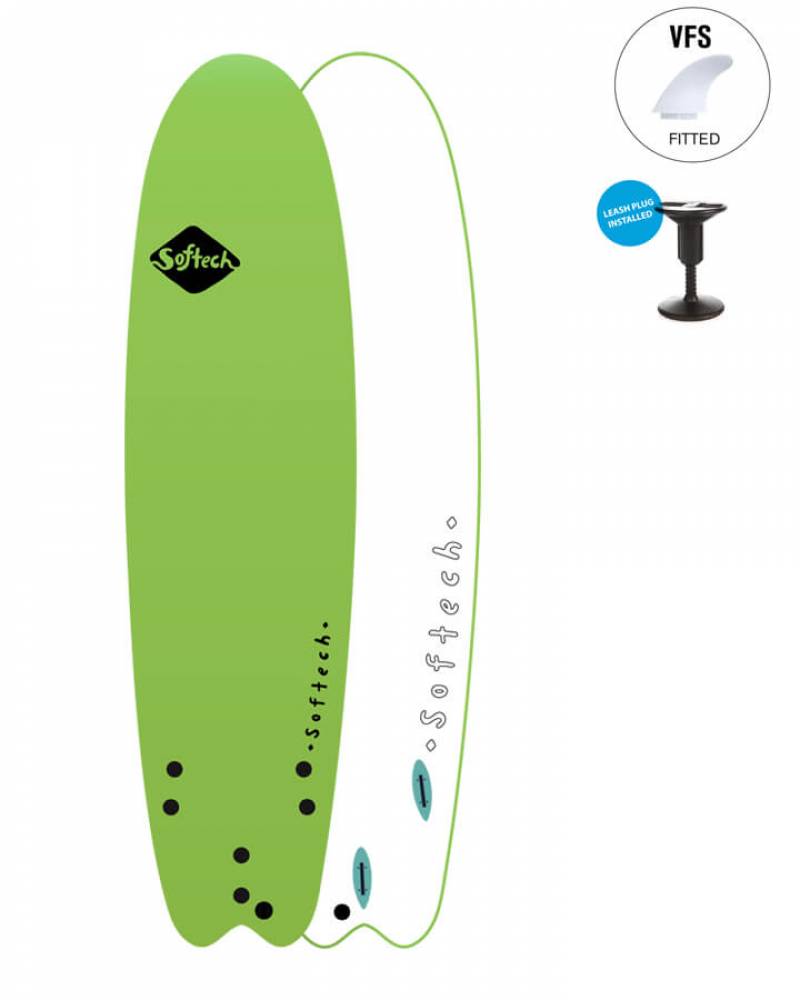 Softech Handshaped 6'6 Green Learner Surfboard