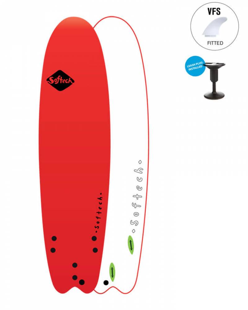 Softech Handshaped 6'6 Red Learner Surfboard