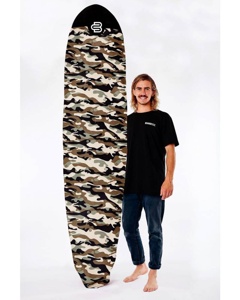 Boardsox Camo Surfboard Cover - Mid/Long with model