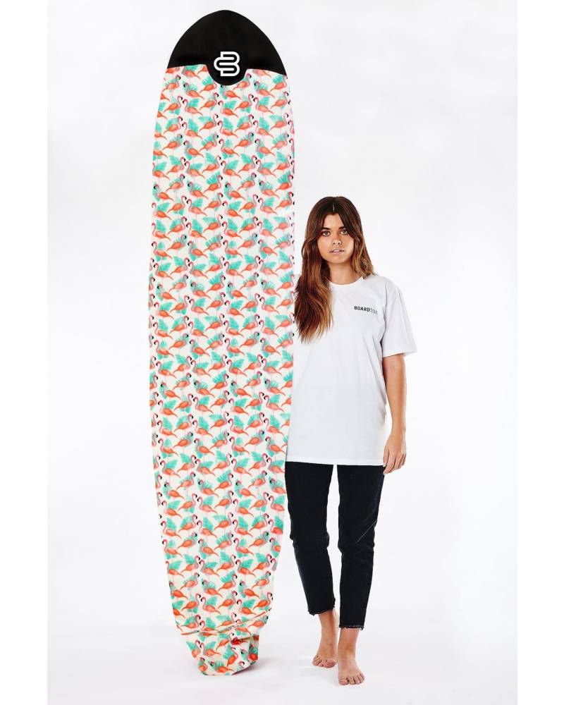Boardsox Flamingo Surfboard Cover - Mid/Long with model