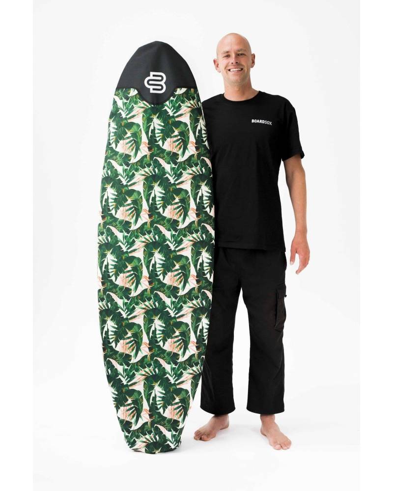 Boardsox Green Leaf Surfboard Cover - Funboard with model