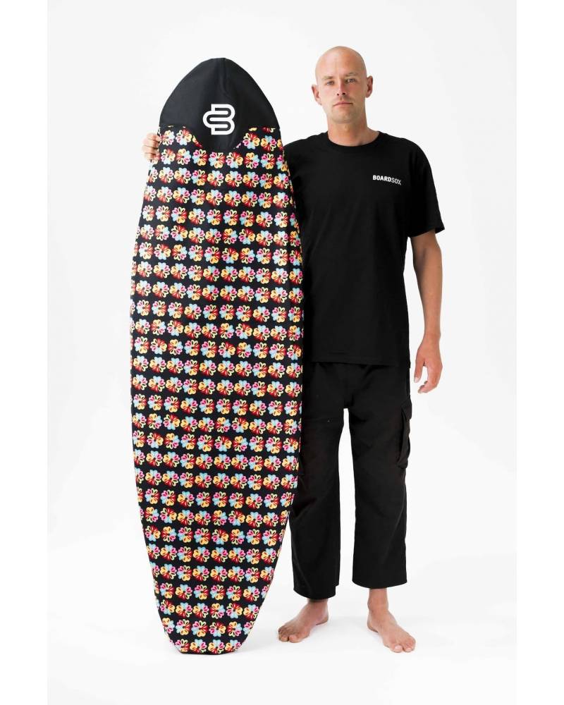 Boardsox Ozzie Wright Alien Love Flower Surfboard Cover - Funboard with model