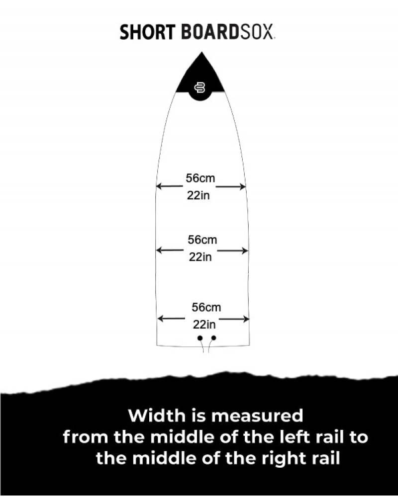 Boardsox Surfboard Sock - Shortboard measurements