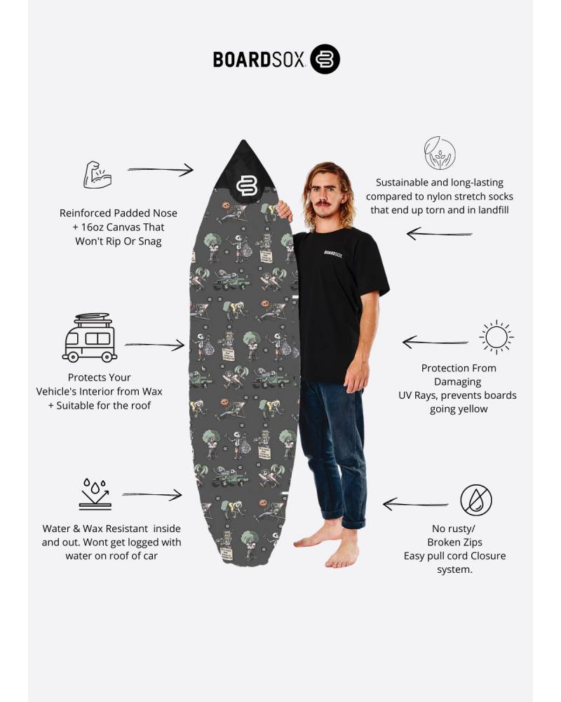 Boardsox The Skeletor Surfboard Cover - Shortboard features