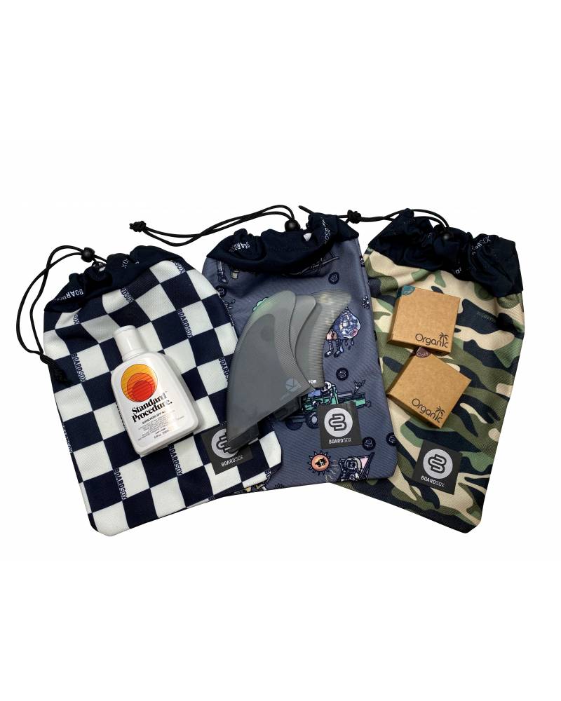 Boardsox Wax/Fin Bag with products
