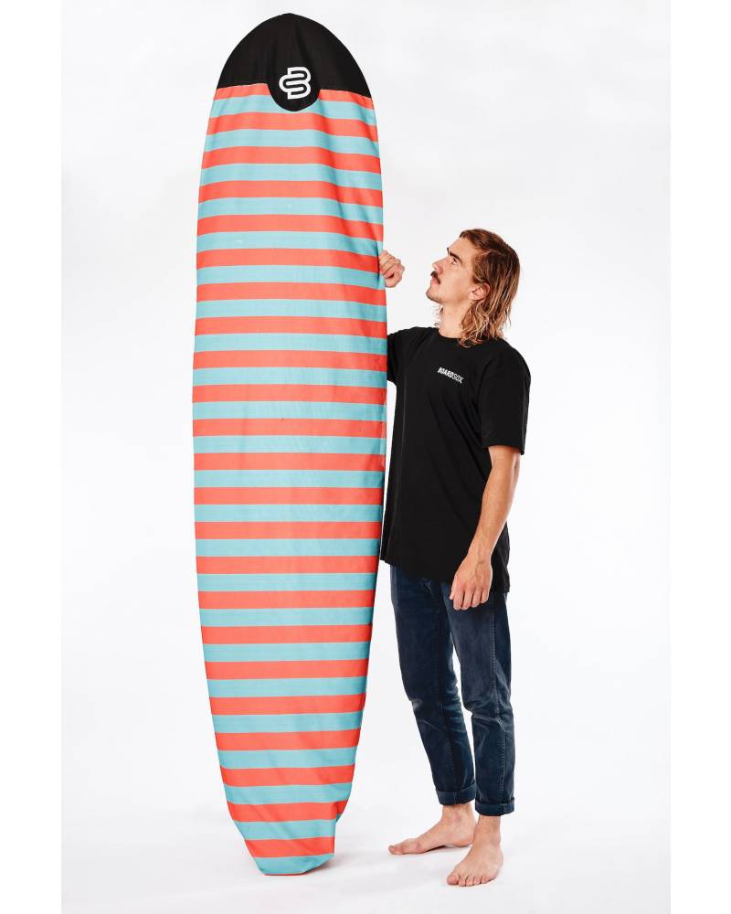 Boardsox Wingnut Stripes Surfboard Sock - Mid/Long with model