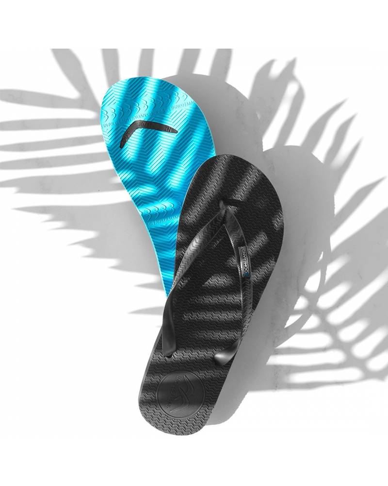 Boomerangz Men's Black/Blue Thongs 2