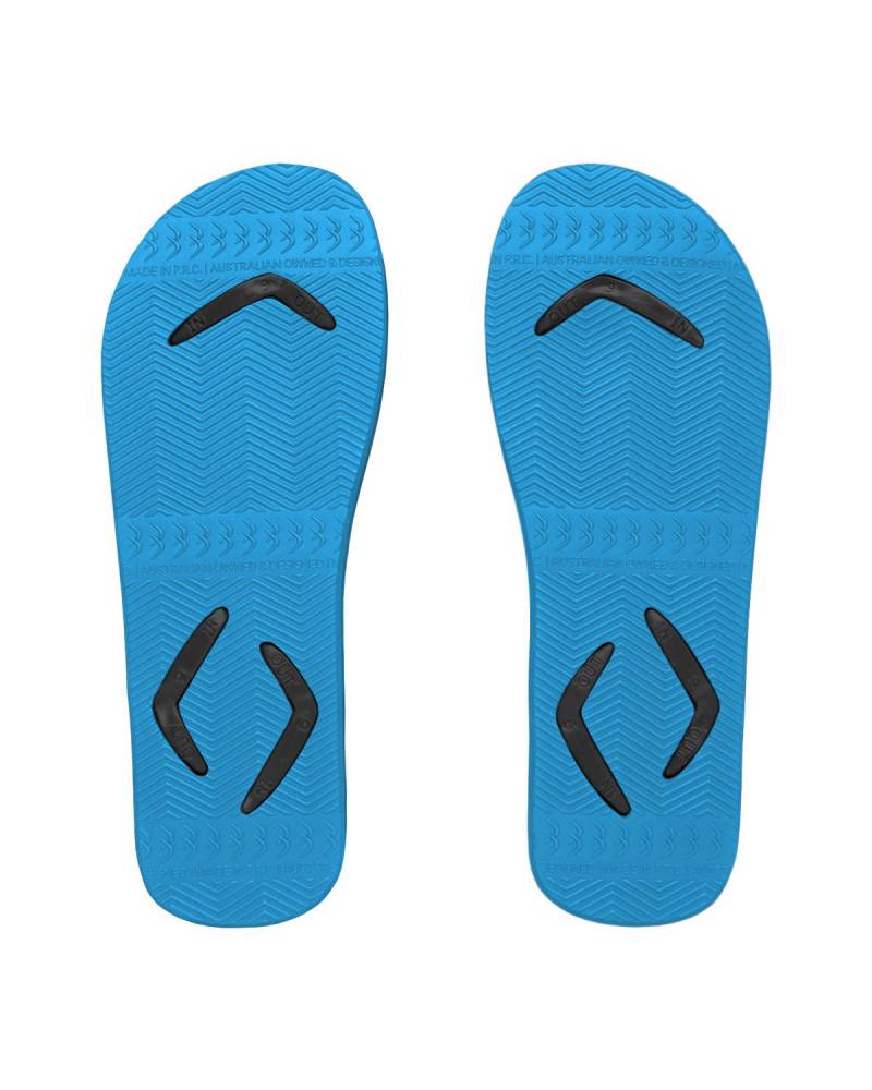 Boomerangz Men's Black/Blue Thongs bottom