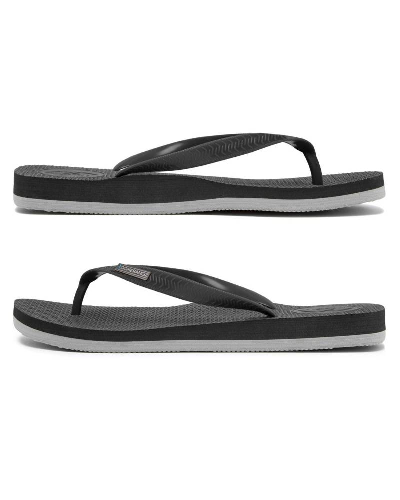 Boomerangz Men's Black/Grey Thongs side
