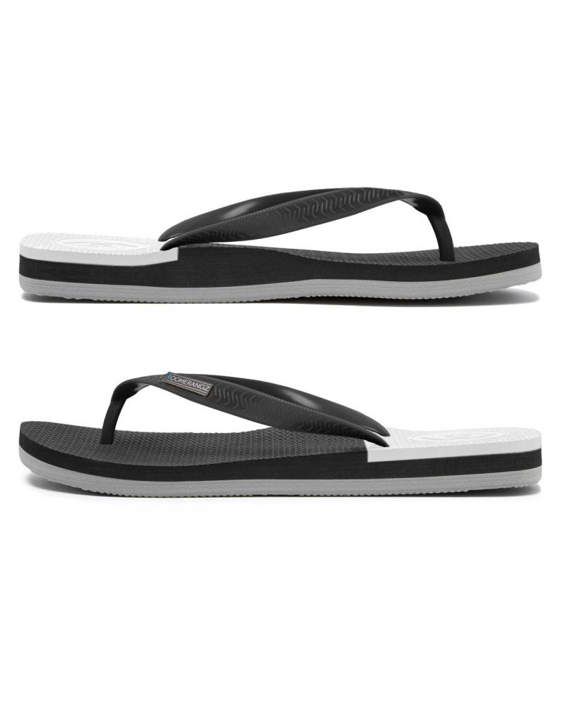 Boomerangz Men's Black/Grey/White Thongs side