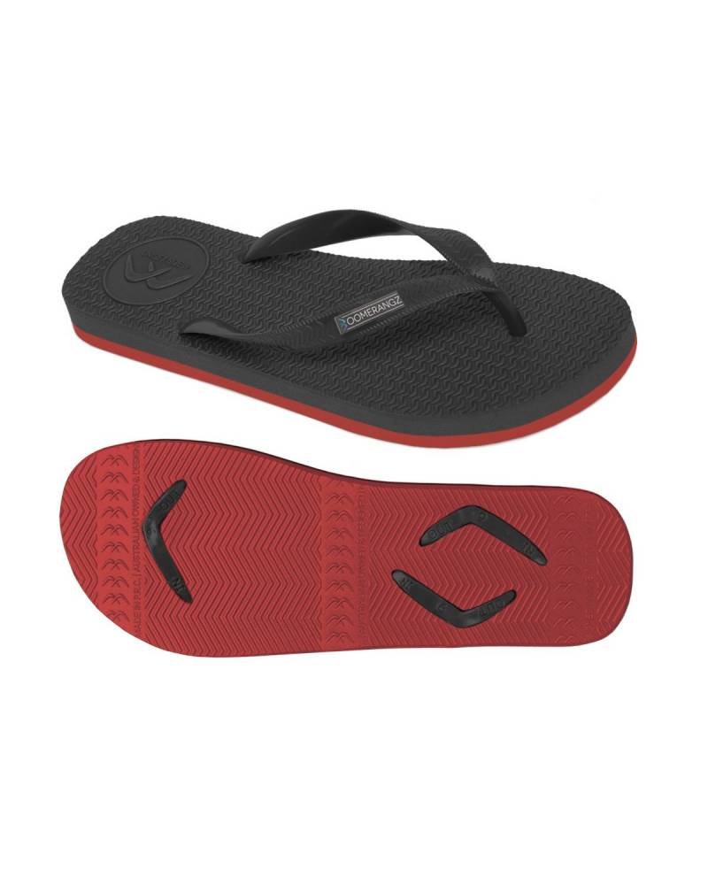 Boomerangz Men's Black/Red Thongs