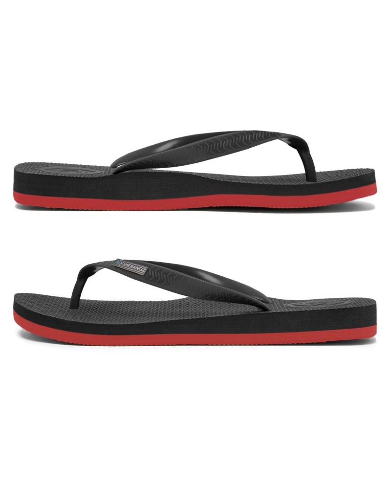 Boomerangz Men's Black/Red Thongs side