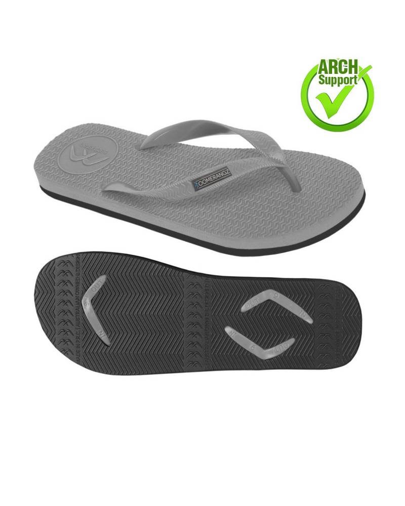Boomerangz Men's Grey/Black Thongs arch