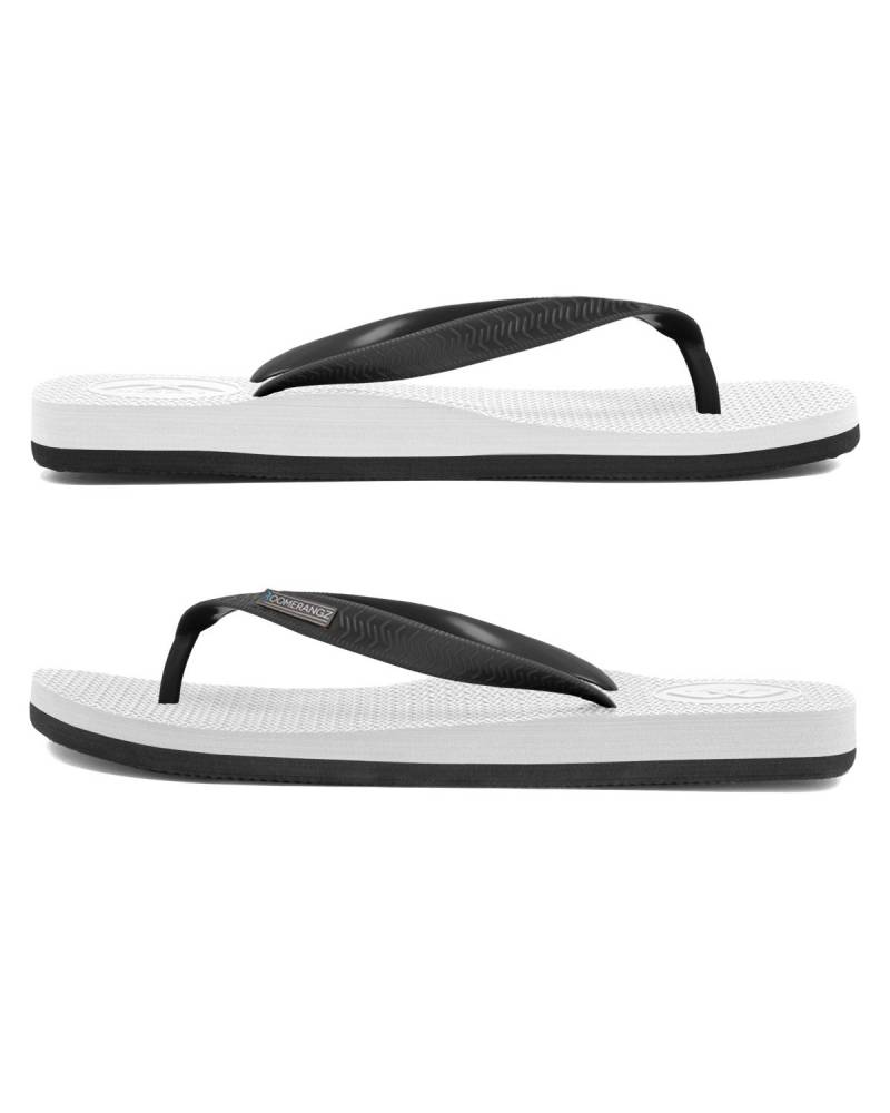Boomerangz Men's White/Black Thongs side