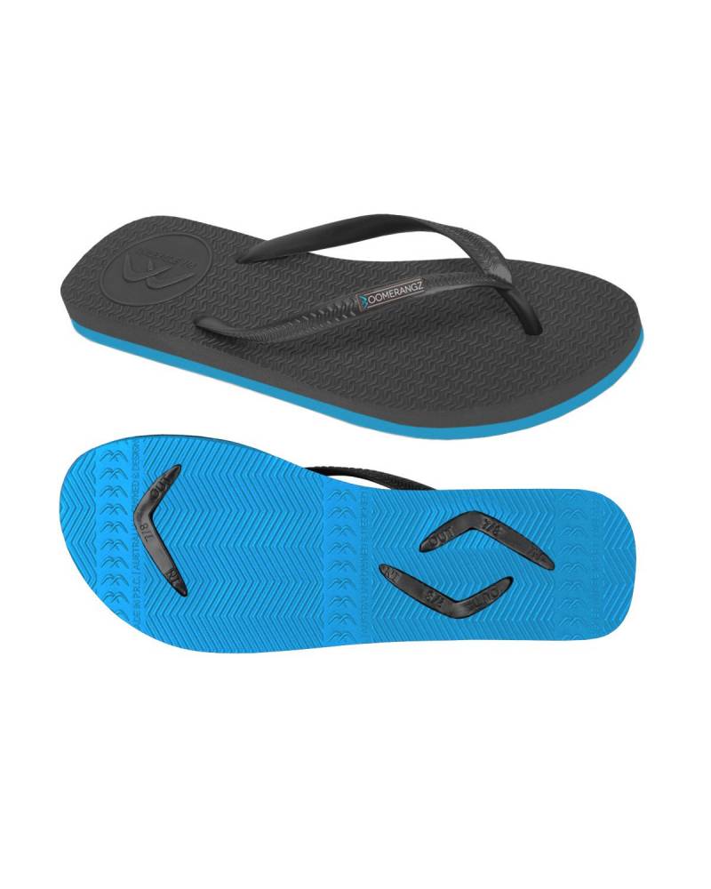 Boomerangz Women's Black/Blue Thongs 