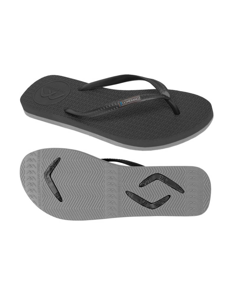 Boomerangz Women's Black/Gray Thongs