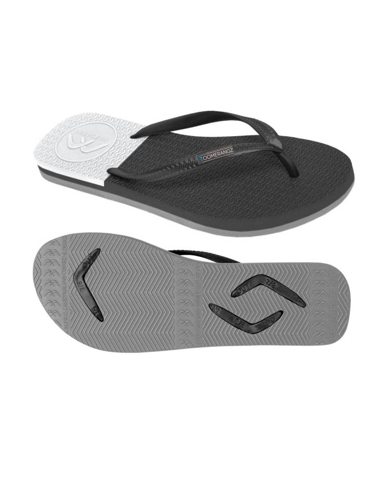 Boomerangz Women's Black/Grey/White Thongs