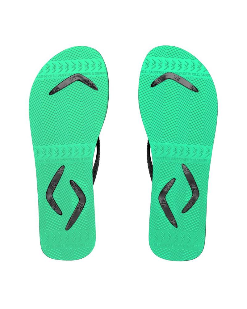 Boomerangz Women's Black/Teal Thongsbottom