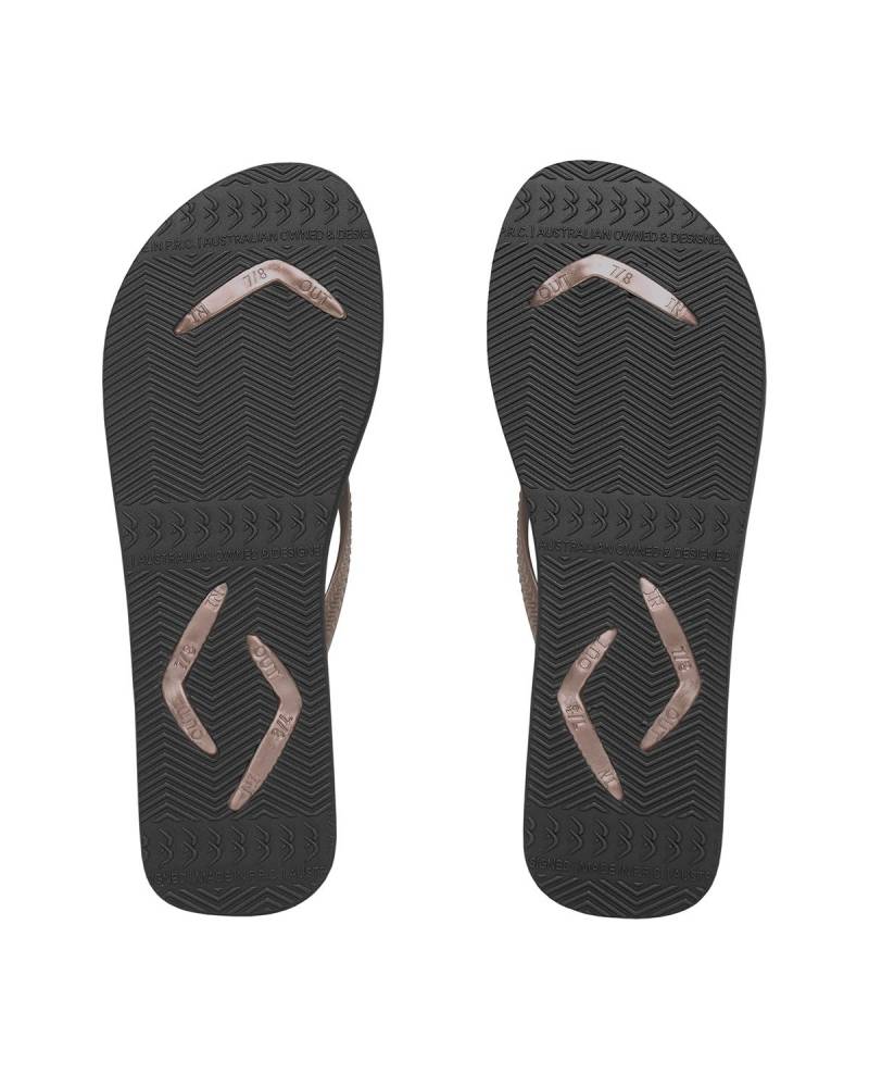 Boomerangz Women's Golden Nude/Black Thongs bottom