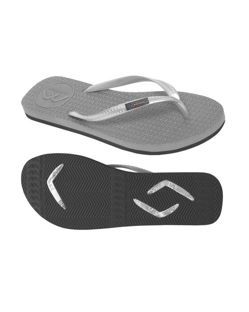 Boomerangz Women's Grey/Black Thongs