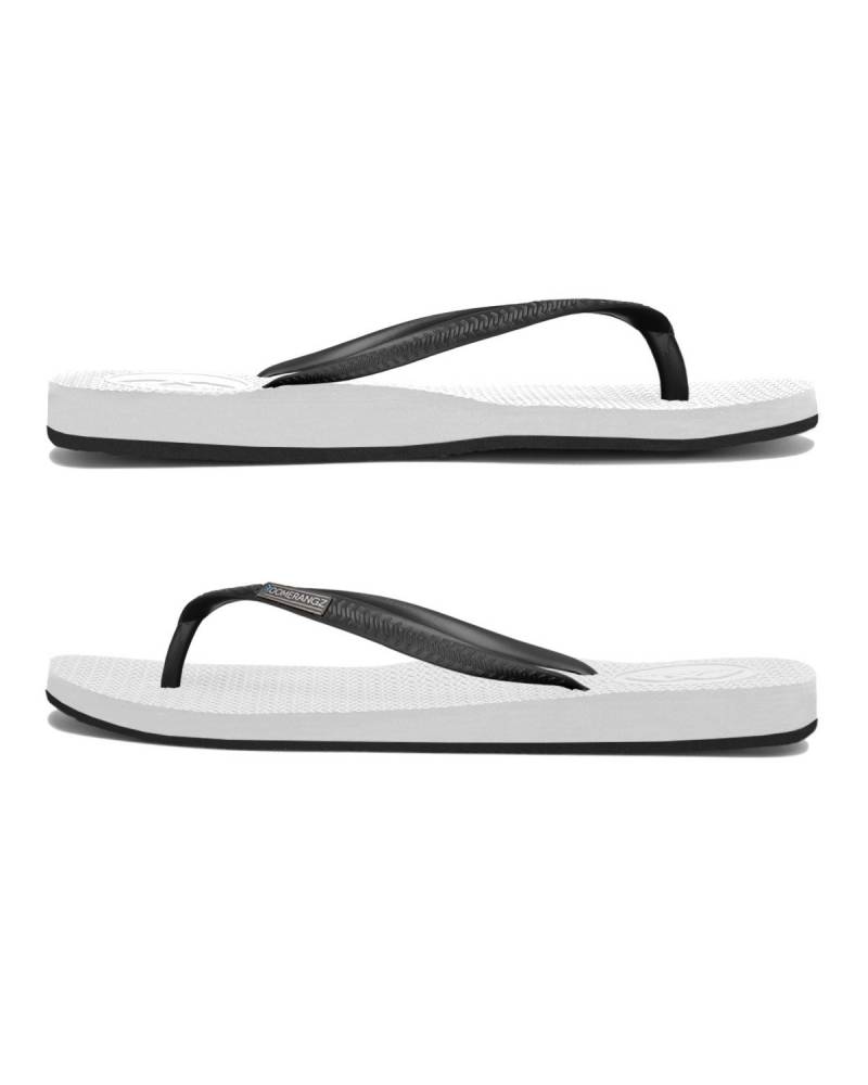 Boomerangz Women's White/Black Thongs side